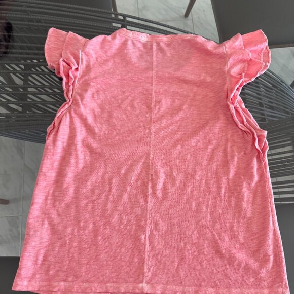 Veronica Beard Ruffle Tee Shirt Size Large - Picture 2 of 7